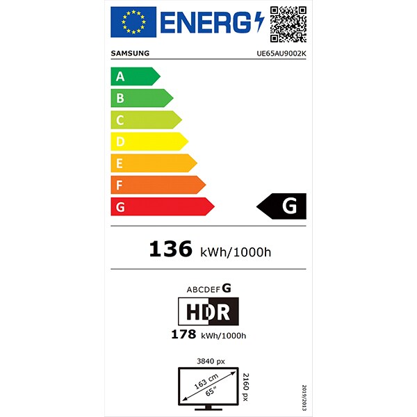 Televizor LED Smart SAMSUNG 65AU9002, Ultra HD 4K, HDR, 163 cm