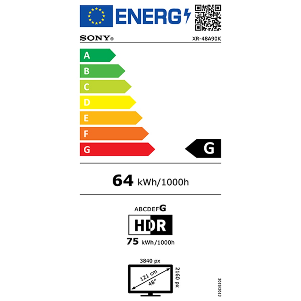 Televizor OLED Smart SONY BRAVIA XR 48A90K, Ultra HD 4K, HDR, 121cm