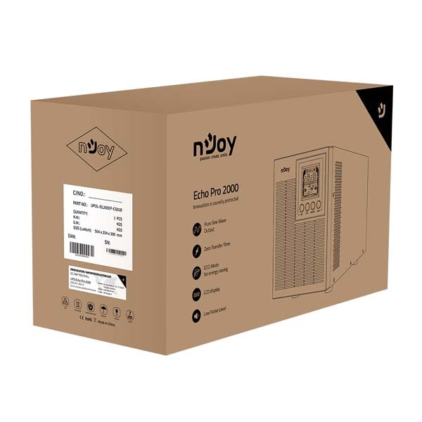 Unitate UPS NJOY Echo Pro 2000, 2000VA, LCD, Schuko