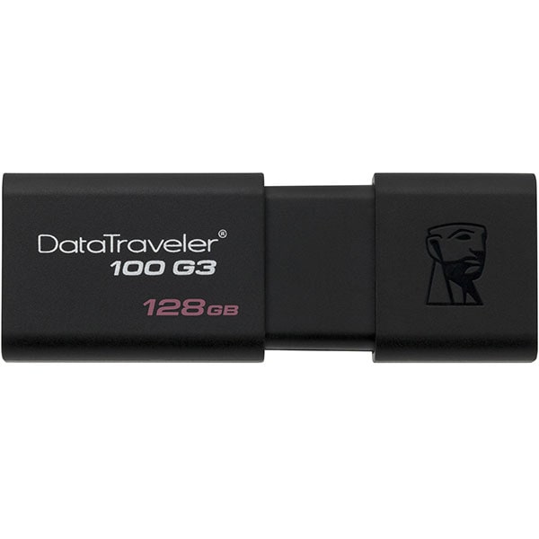 Memorie USB KINGSTON DataTraveler 100 G3 DT100G3/128GB, 128GB, USB 3.0, negru