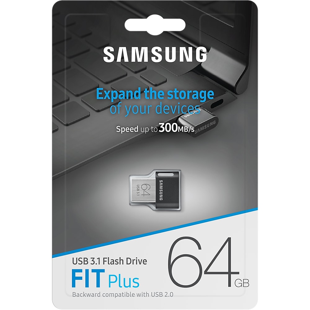 Memorie USB SAMSUNG FIT Plus MUF-64AB/APC, 64GB, USB 3.1, negru