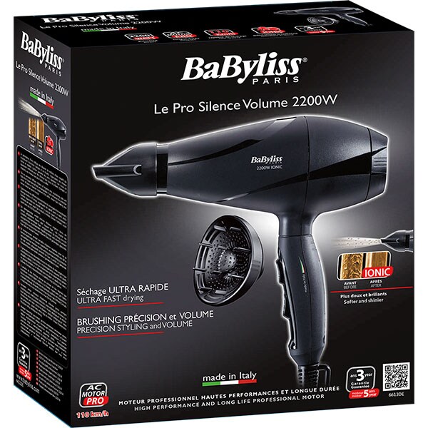 Uscator de par BABYLISS 6613DE, 2200W, 2 viteze, 3trepte de temperatura, negru