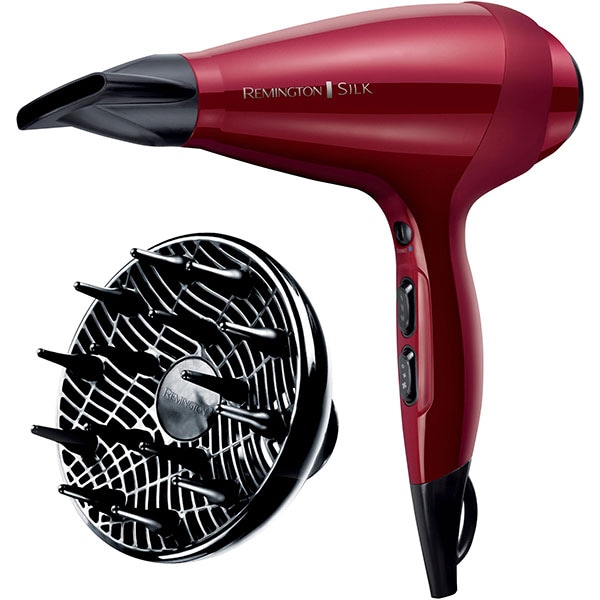 Uscator de par REMINGTON Silk AC9096, 2400W, 6 viteze, 6 trepte temperatura, rosu-negru