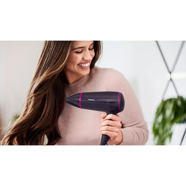 Uscator de par PHILIPS BHD002/00, 1600W, 3 viteze, 3 trepte temperatura, ThermoProtect, negru