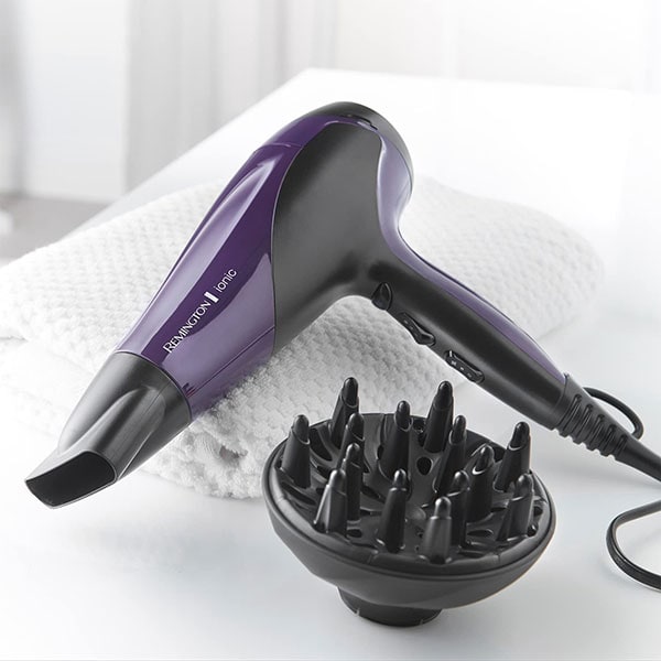 Uscator de par REMINGTON Ionic Dry D3190, 2200W, 2 viteze, 3 trepte temperatura, negru-mov