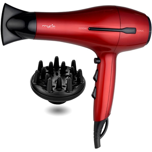 Uscator de par MYRIA MY4818, 2200W, 2 viteze, 3 trepte temperatura, rosu