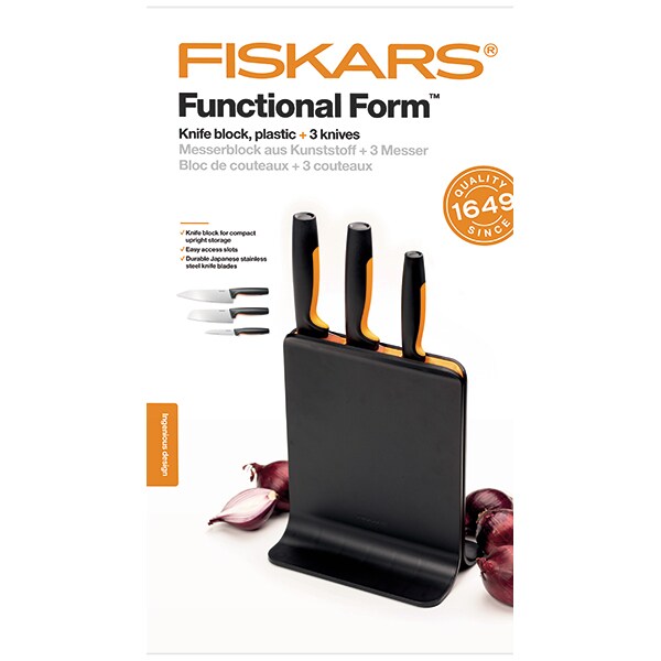 Set cutite FISKARS 1057555, 4 piese, 11-20cm, negru