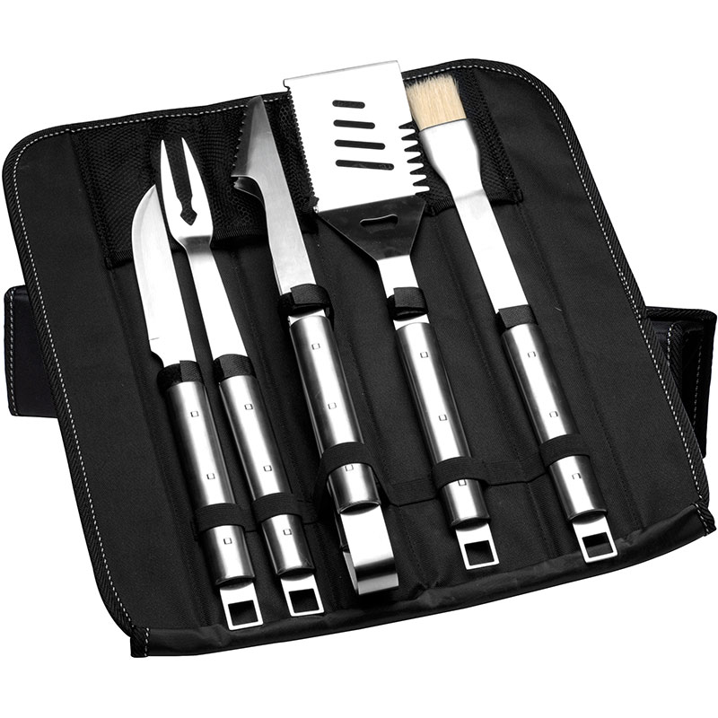Set de ustensile pentru gratar BERGHOFF Cubo 1108187, 5 piese, inox, argintiu