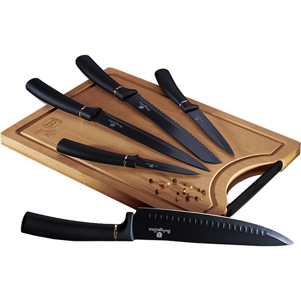 Set cutite BERLINGER HAUS BH/2550, 5 piese, otel, 9-20cm, negru