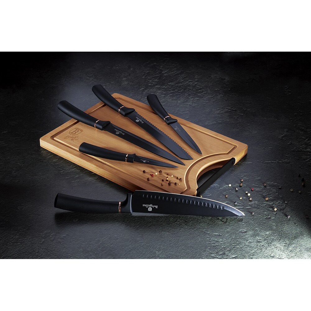 Set cutite BERLINGER HAUS BH/2550, 5 piese, otel, 9-20cm, negru