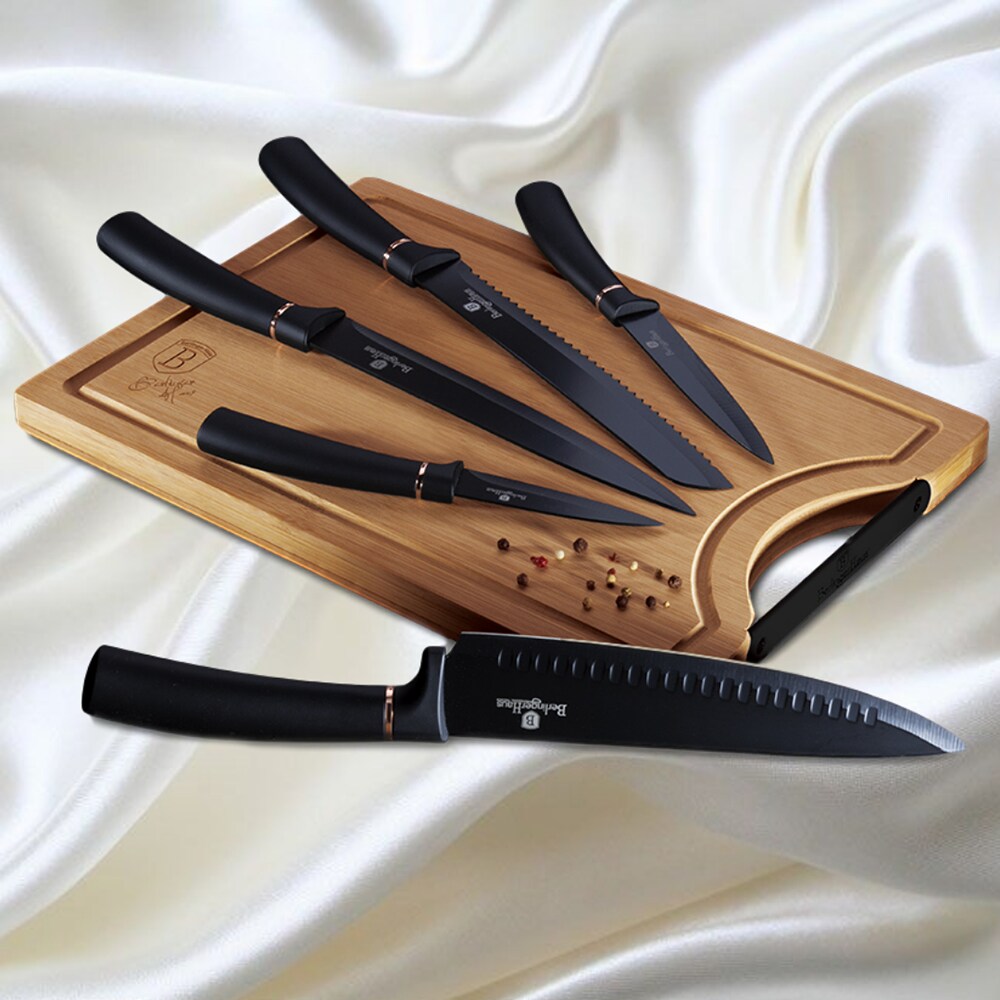 Set cutite BERLINGER HAUS BH/2550, 5 piese, otel, 9-20cm, negru