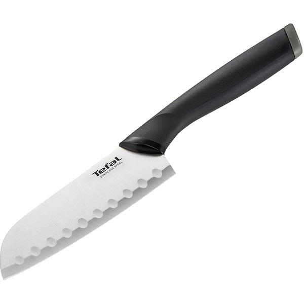 Cutit Santoku TEFAL K2213674, 12.5cm, otel, negru