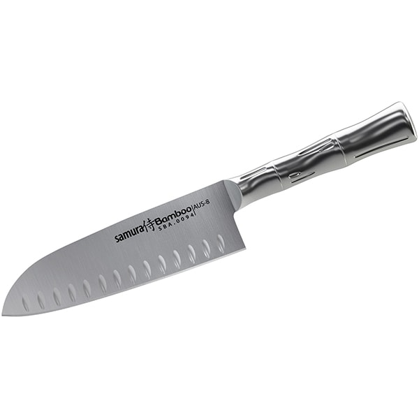 Cutit Santoku SAMURA Bamboo, 16cm, otel, argintiu