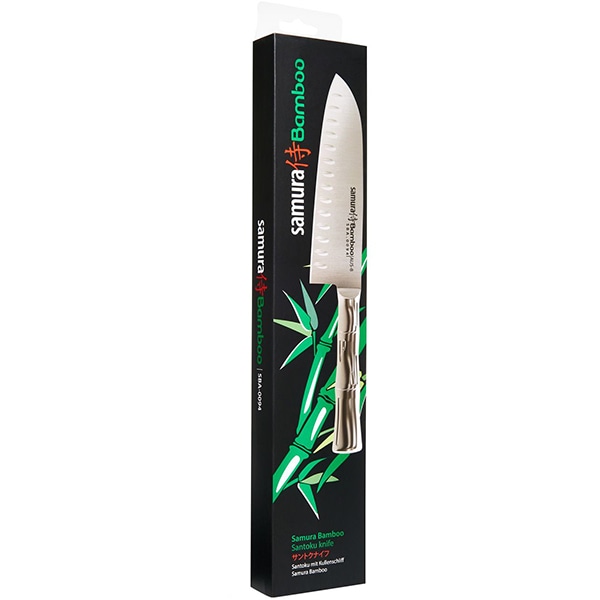 Cutit Santoku SAMURA Bamboo, 16cm, otel, argintiu