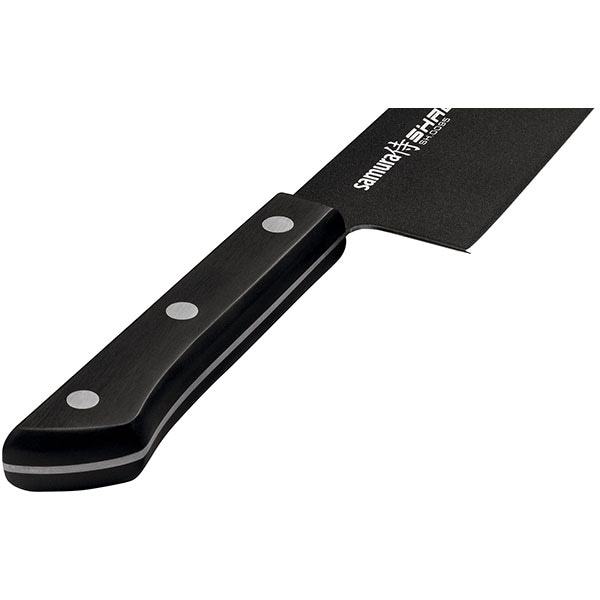 Cutit Santoku SAMURA Shadow SH-0095, 17.5cm, otel, negru