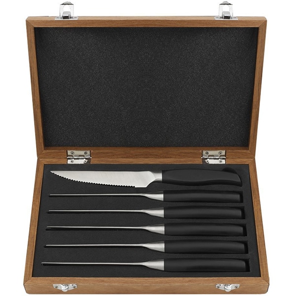 Set cutite friptura ZOKURA Z1035, 7 piese, 11.5cm, otel, negru