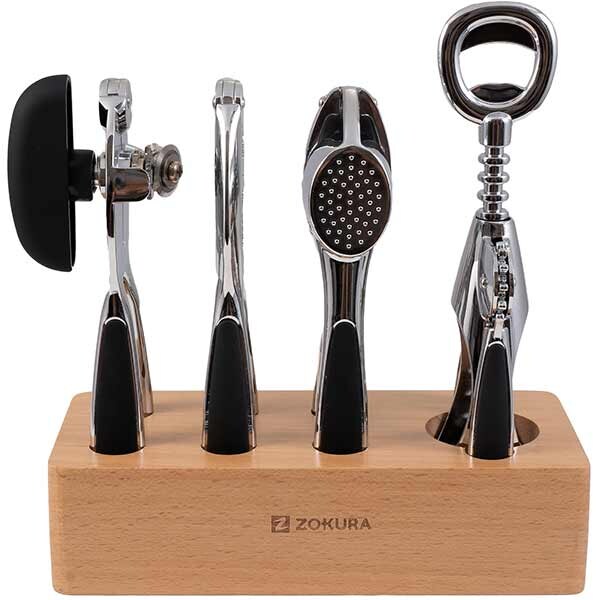 Set ustensile de bucatarie ZOKURA Z1152, 5 piese, zinc, argintiu