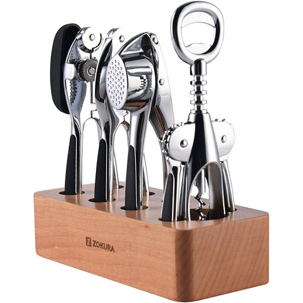 Set ustensile de bucatarie ZOKURA Z1152, 5 piese, zinc, argintiu