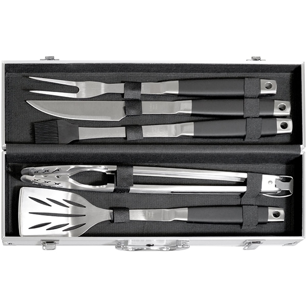 Set ustensile pentru gratar ZOKURA Z1195, 6 piese, inox, negru