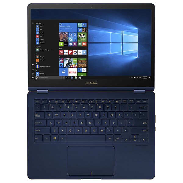Laptop 2 in 1 ASUS ZenBook Flip UX370UA-C4228R, 13.3" Full HD Touch, Intel Core i7-8550U pana la 4.0Ghz, 16GB, SSD 256GB, Intel UHD Graphics 620, Windows 10 Home, Blue