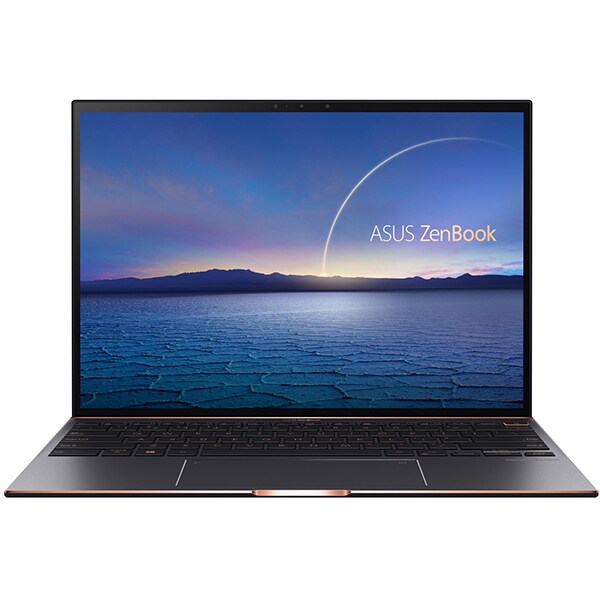 Laptop ASUS ZenBook S UX393EA-HK012T, Intel Core i7-1165G7 pana la 4.7GHz, 13.9" Touch, 8GB, SSD 512GB, Intel Iris Xe Graphics, Windows 10 Home, negru