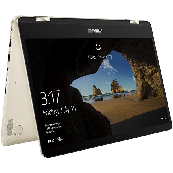 Laptop 2 in 1 ASUS ZenBook UX461UA-E1013T, 14" Full HD Touch, Intel Core i5-8250U pana la 3.4GHz, 8GB, SSD 256GB, Intel UHD Graphics 620, Windows 10 Home, Gold