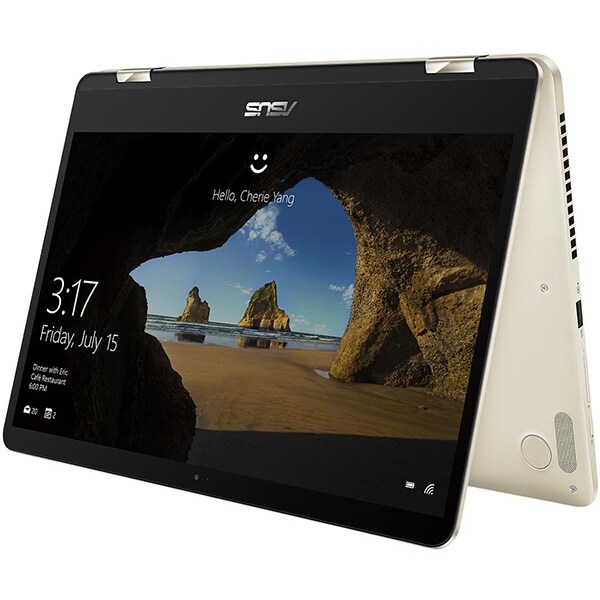 Laptop 2 in 1 ASUS ZenBook UX461UA-E1013T, 14" Full HD Touch, Intel Core i5-8250U pana la 3.4GHz, 8GB, SSD 256GB, Intel UHD Graphics 620, Windows 10 Home, Gold