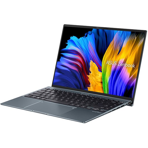 Laptop ASUS Zenbook 14X OLED UX5401EA-KU153X, Intel Core i7-1165G7 pana la 4.7GHz, 14" 4K, 16GB, SSD 1TB, Intel Iris Xe Graphics, Windows 11 Pro, Pine Grey