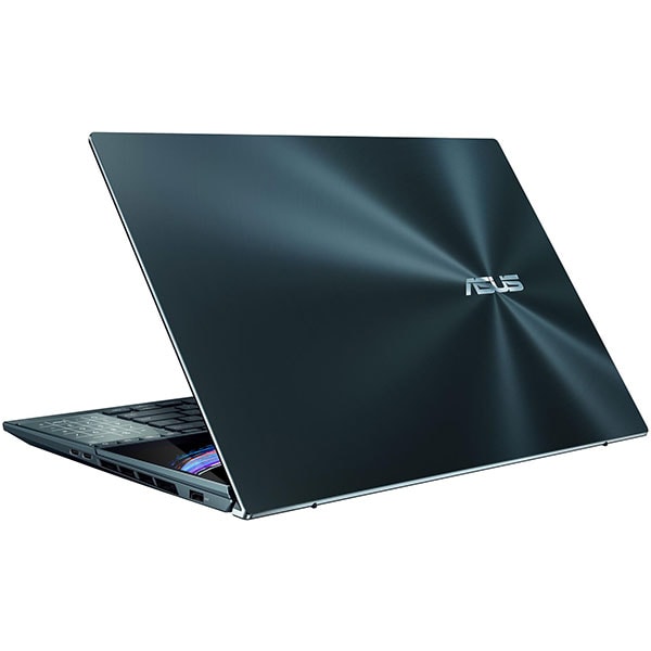 Laptop ASUS ZenBook Pro Duo OLED UX582ZW-H2021X, Intel Core i7-12700H pana la 4.7GHz, 15.6" 4K UHD Touch, 32GB, SSD 1TB, NVIDIA GeForce RTX 3070 Ti 8GB, Windows 11 Pro, Celestial Blue