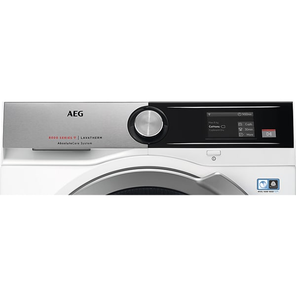 Uscator de rufe AEG T8DEA68S, AbsoluteCare, Pompa de caldura, 8kg, 13 programe, Clasa A+++, alb