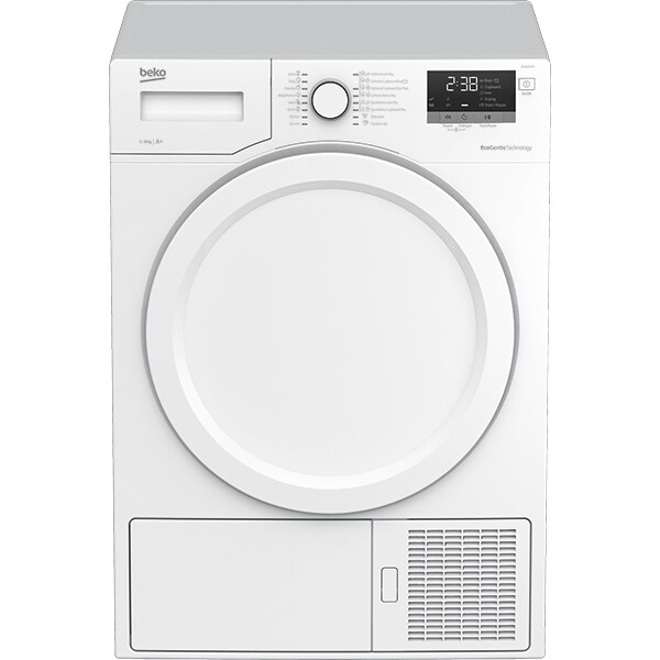 Uscator de rufe BEKO DS8333PX, pompa de caldura, 8kg, 16 programe, clasa A+, alb