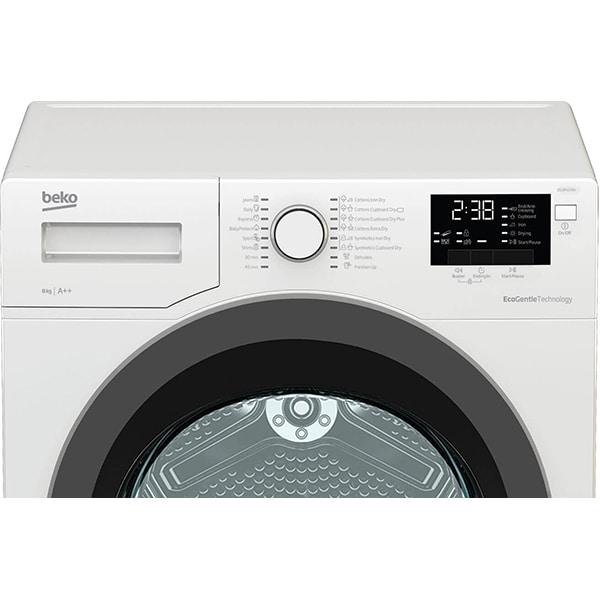 Uscator de rufe BEKO DS8433RX, Pompa de caldura, 8kg, 16 programe, Clasa A++, alb
