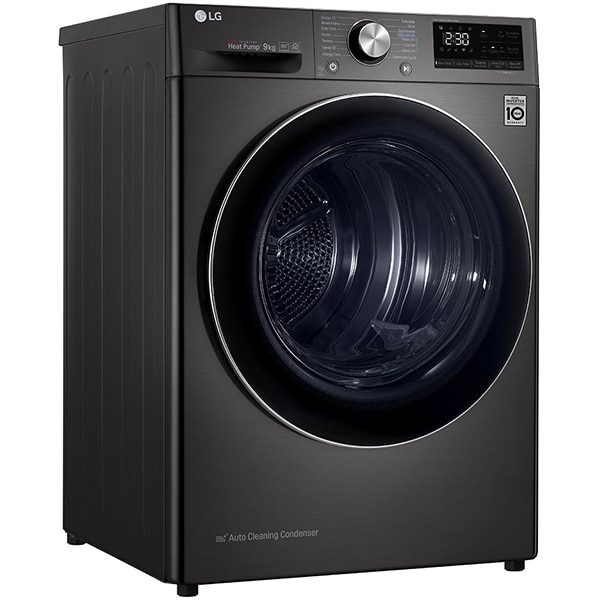 Uscator de rufe LG RC90V9JV2Q, ThinQ, condensare si pompa de caldura, 9Kg, 14 Programe, Clasa A+++, negru