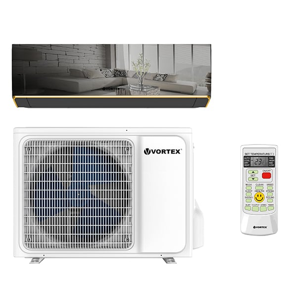 Aer conditionat VORTEX VAI1222HEW, 12000 BTU, A++/A+, Functie Incalzire, Inverter, Wi-Fi, kit instalare inclus, negru/oglinda