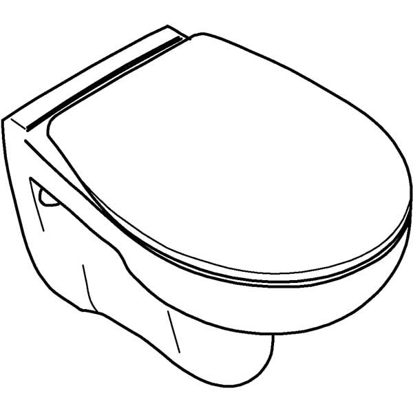 Set vas WC GROHE Bau Ceramic 39351000, montaj suspendat, evacuare orizontala, cu capac, alb