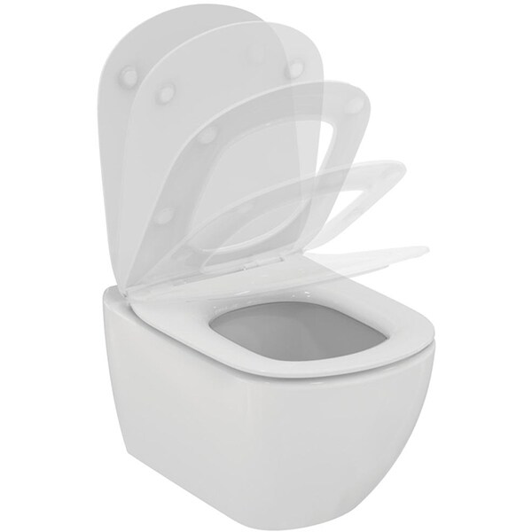 Vas WC IDEAL STANDARD Tesi T0079V1, montaj suspendat, evacuare orizontala, alb