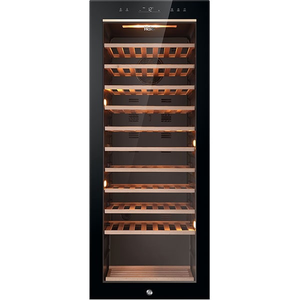 Racitor de vinuri HAIER HWS84GA, 84 sticle, H 127 cm, Clasa G, negru