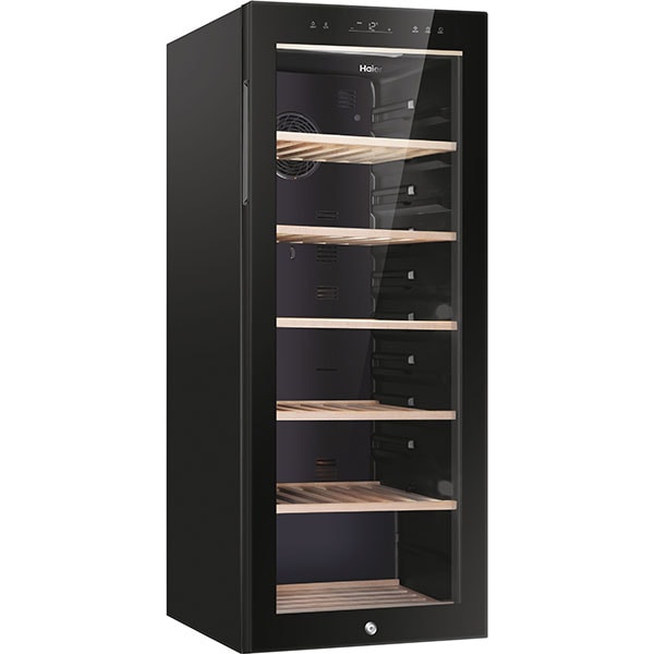 Racitor de vinuri HAIER HWS84GA, 84 sticle, H 127 cm, Clasa G, negru