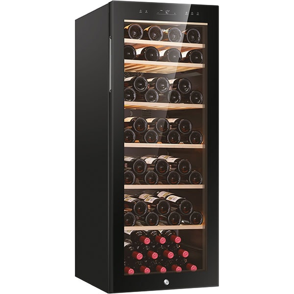 Racitor de vinuri HAIER HWS84GA, 84 sticle, H 127 cm, Clasa G, negru