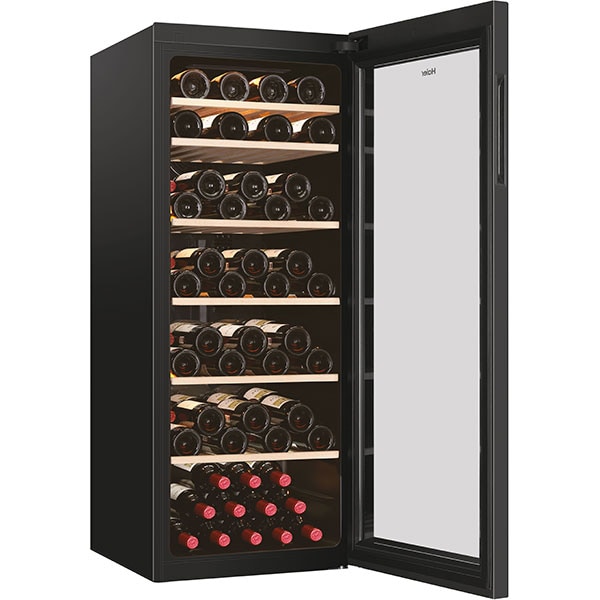Racitor de vinuri HAIER HWS84GA, 84 sticle, H 127 cm, Clasa G, negru