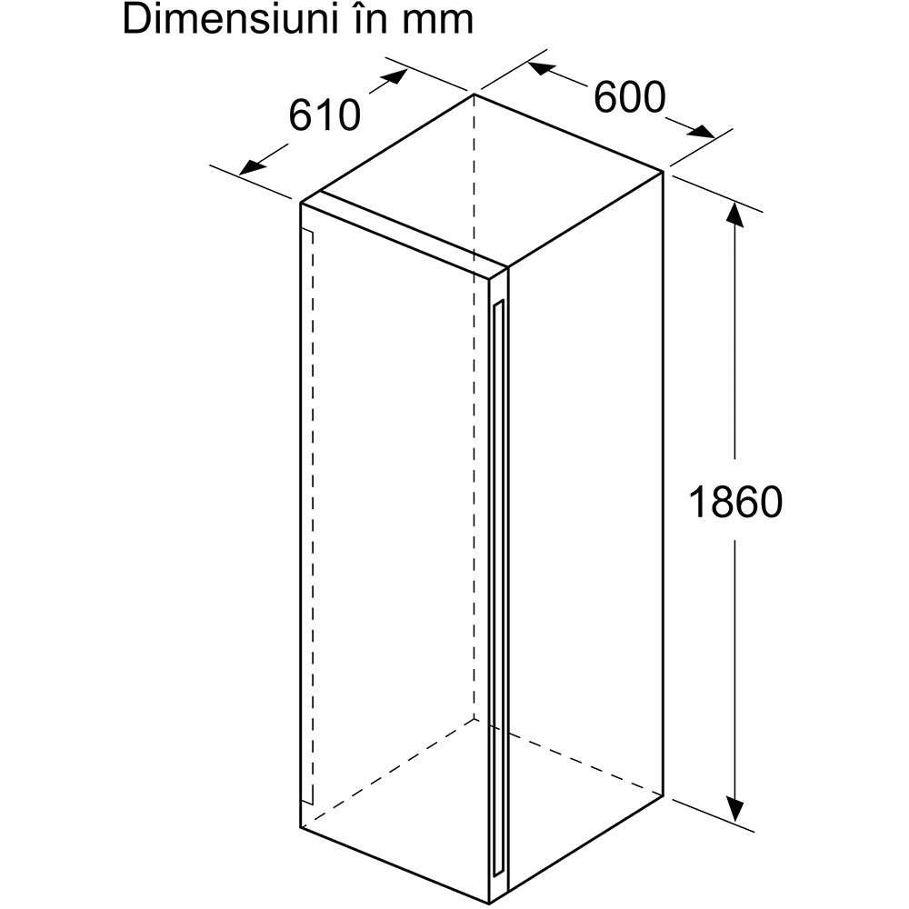 Racitor de vinuri BOSCH KWK36ABGA, 199 sticle, H 186 cm, Clasa G, negru