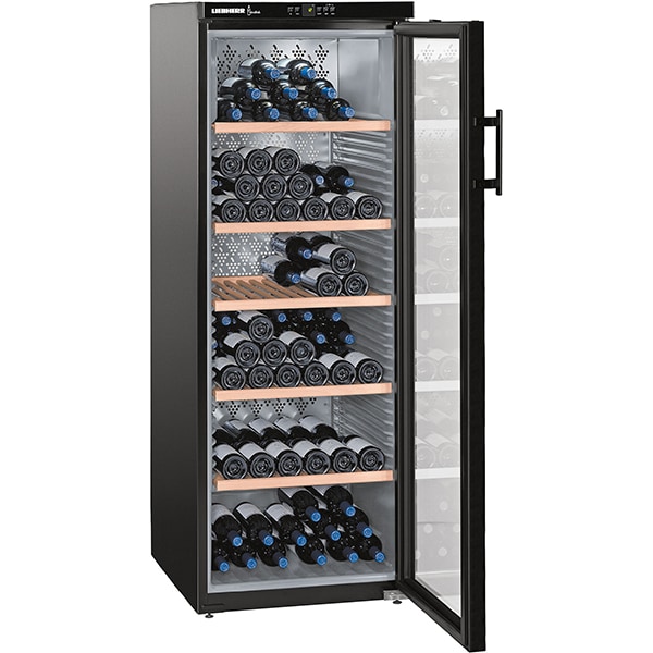 Racitor de vinuri LIEBHERR WKb 4212, PowerCooling, 200 sticle, H 165 cm, Clasa G, negru
