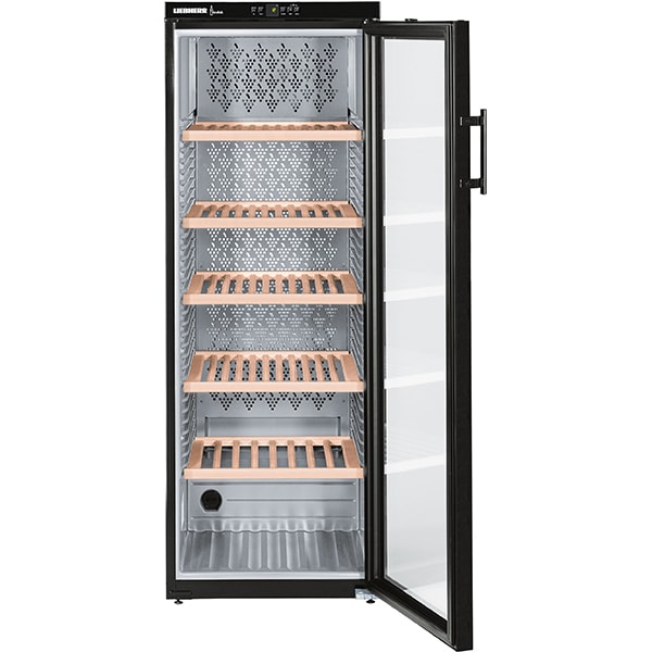 Racitor de vinuri LIEBHERR WKb 4212, PowerCooling, 200 sticle, H 165 cm, Clasa G, negru