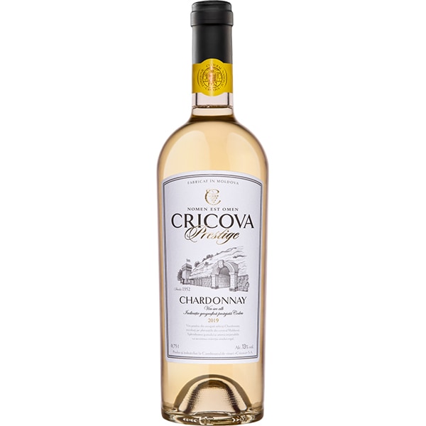 Vin alb sec Cramele Cricova Prestige Chardonnay 2021, 0.75L