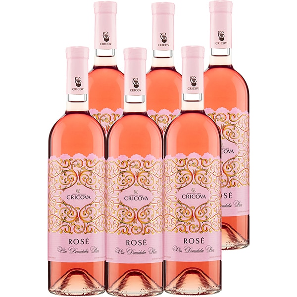 Vin rose demidulce Cramele Cricova Ornament, 0.75L, bax 6 sticle