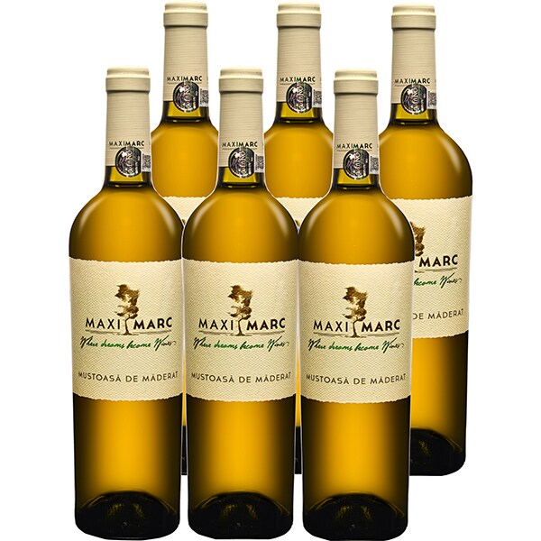 Vin alb sec Crama Maximarc Mustoasa de Maderat, 0.75L, bax 6 sticle