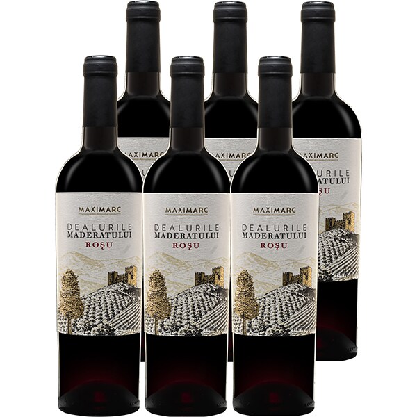 Vin rosu sec Crama Maximarc Dealurile Maderatului 2019, 0.75L, bax 6 sticle