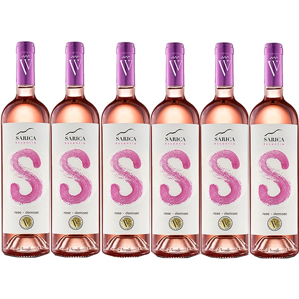 Vin rose demisec Via Viticola Sarica Niculitel Essentia, 0.75L, 6 sticle