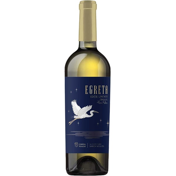 Vin alb sec Crama Lebada Neagra Egreta Editie Limitata, Aligote, 0.75L
