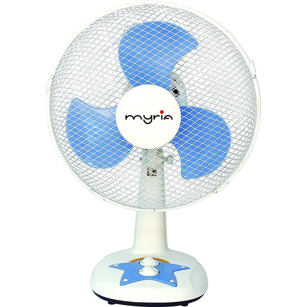 Ventilator de birou MYRIA MY4201, 3 trepte de viteza, 30cm, 35W, alb-bleu